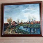 Schilderij N. Tonnaer - Landschap met Beschadigingen, Antiek en Kunst, Kunst | Schilderijen | Klassiek, Ophalen