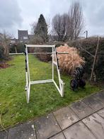 Power rack met barbell, gewichten en halterschijvenrek., Ophalen, Gebruikt, Metaal, Krachtstation