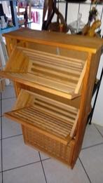 Teakhouten schoenenkast 105x55x20 cm, 1 of 2 laden, Ophalen, 25 tot 50 cm, Minder dan 100 cm