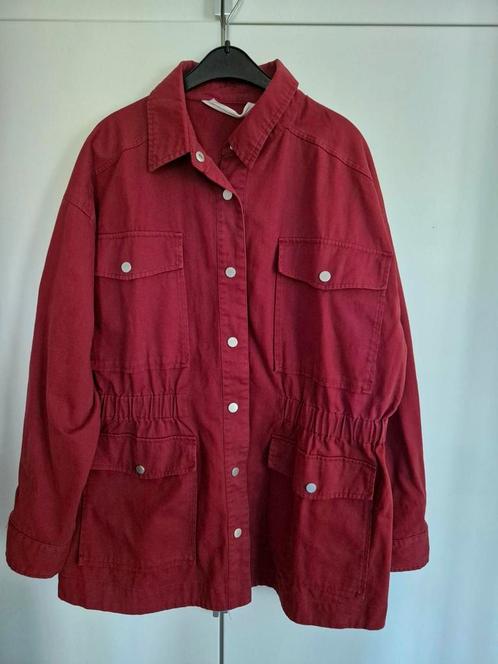 Mooie katoenen jas van Ulla Popken,  maat 42/44, Kleding | Dames, Jassen | Zomer, Zo goed als nieuw, Maat 42/44 (L), Rood, Ophalen of Verzenden