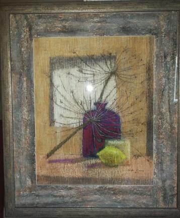 Schilderij in pastelkrijt, ingelijst, nieuw. beschikbaar voor biedingen