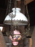 prachtige grote antieke hanglamp, Huis en Inrichting, Lampen | Hanglampen, Gebruikt, Glas, Ophalen, 75 cm of meer