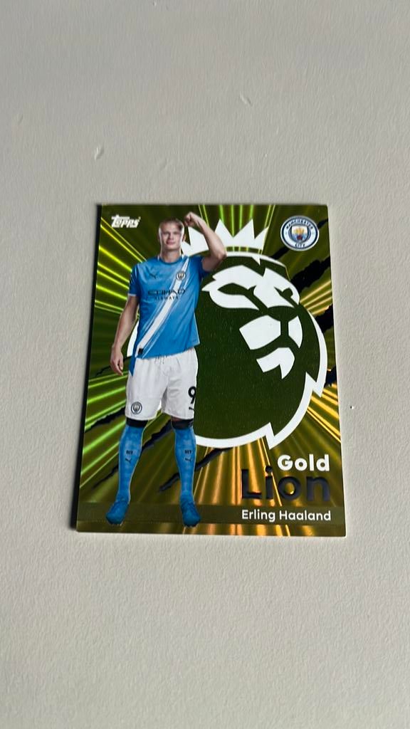 Topps Haaland Gold Lion, Ophalen of Verzenden, Zo goed als nieuw, Meerdere plaatjes