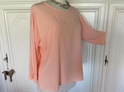 Dunne crêpe blouse/mt.42/ kleur zalm/3/4 mouw,, Kleding | Dames, Blouses en Tunieken, Zo goed als nieuw, Maat 42/44 (L), Ophalen of Verzenden