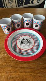 Jip en Janneke servies HEMA bord en 4 bekertjes voor kids, Ophalen of Verzenden, Zo goed als nieuw, Overige stijlen, Bord(en)