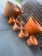 Verschillende maten terracotta potten, Tuin en Terras, Bloempotten, Ophalen, Gebruikt, Rond, Minder dan 25 cm