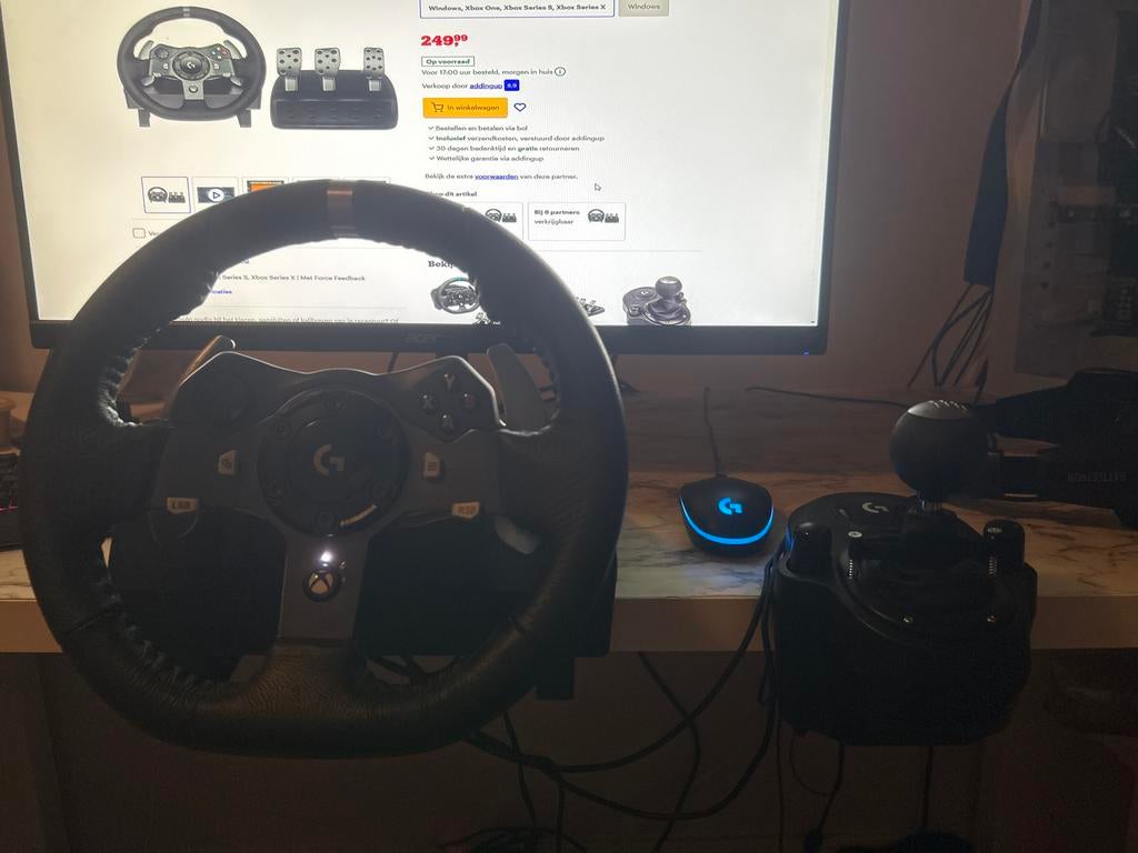 Logitech G920 Racestuur + Pedalen, Spelcomputers en Games, Spelcomputers | Sony PlayStation Consoles | Accessoires, Ophalen, Gebruikt