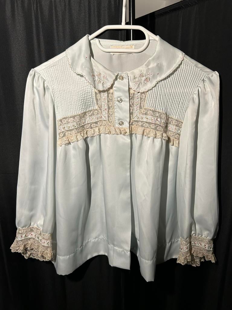 Antieke blouse met kant en borduursel, jaren ‘60, Antiek en Kunst, Antiek | Kleding en Accessoires, Ophalen of Verzenden, Dames