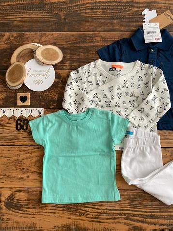 Baby unisex bundel 2x shirt 1x polo 1x broek maat 68 beschikbaar voor biedingen