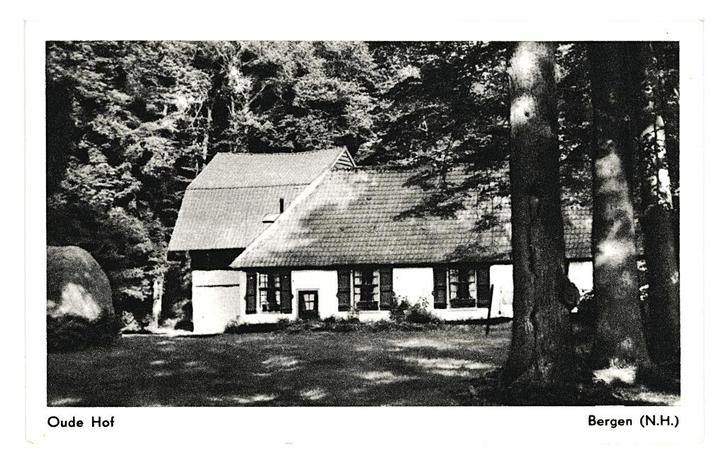 975059 Bergen Oude Hof NH 1958 Gelopen met postzegel, Verzamelen, Ansichtkaarten | Nederland, Gelopen, Noord-Brabant, 1940 tot 1960