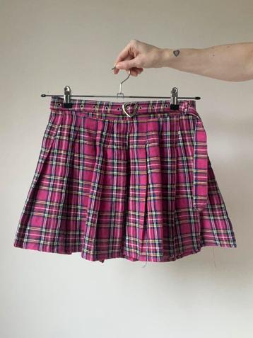 Geblokte roze minirok, M. Tartan schoolgirl 90s 00s retro beschikbaar voor biedingen