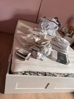 Twijfelaar bed met veel extra's, Huis en Inrichting, Slaapkamer | Bedden, Ophalen, Wit, 140 cm, Zo goed als nieuw