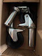 Set van 4 nieuwe dubbelgeremde steigerwielen 125 mm, Doe-het-zelf en Verbouw, Steigers, Ophalen of Verzenden, Nieuw, Rolsteiger of Kamersteiger