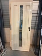 Witte voordeur met glas, Ophalen, Gebruikt, 80 tot 100 cm, Buitendeur