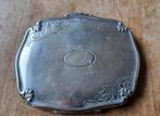 Vintage poederdoos Platinola verzilverd mooi gedecoreer, Ophalen of Verzenden