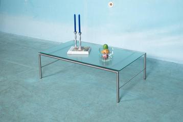 Minimalist glazen salontafel 80s midmod coffee table glass beschikbaar voor biedingen