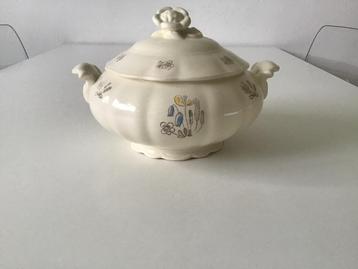 Vintage soepterrine / dekschaal Rörstrand Blomster ; €15,00 beschikbaar voor biedingen
