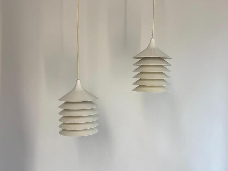 2x Vintage IKEA lamp: witte Duett T202, Bent Gantzel Boysen, Huis en Inrichting, Lampen | Hanglampen, Zo goed als nieuw, Minder dan 50 cm