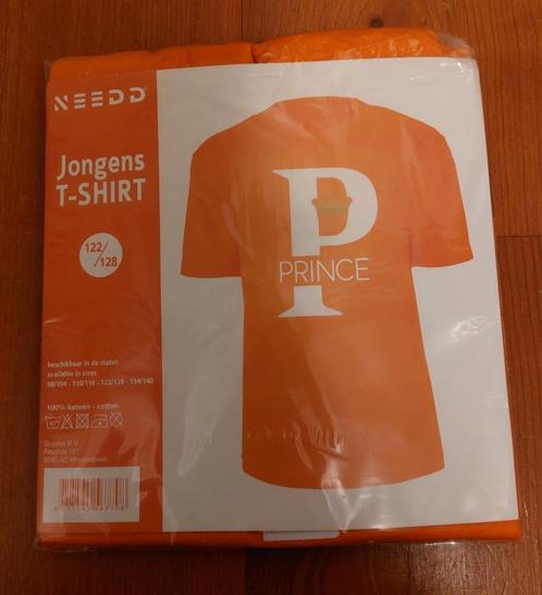 NIEUW Shirt maat 122/128 met tekst Prince oranje wit, Kinderen en Baby's, Kinderkleding | Maat 122, Nieuw, Jongen, Shirt of Longsleeve