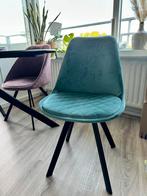 Eetkamerstoel stoel fluweel velvet blauw groen loods5 petrol, Ophalen of Verzenden, Zo goed als nieuw, Blauw, Eén