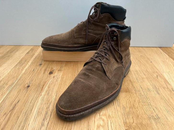 Floris van Bommel Suède Veterboots Maat 10.5 H, Kleding | Heren, Schoenen, Gedragen, Boots, Bruin, Verzenden