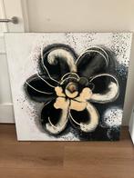 Groot modern zwart-wit schilderij 100/100, Ophalen, Zo goed als nieuw, Schilderij, 75 tot 100 cm