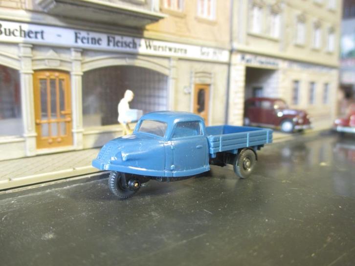 1955 Goliath Goli - Wiking blauw, Hobby en Vrije tijd, Modelauto's | 1:87, Zo goed als nieuw, Auto, Wiking, Ophalen of Verzenden