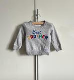 Grijze sweater tekst "Best Brother"; H&M; mt 62-68, Truitje of Vestje, H&M, Ophalen of Verzenden, Zo goed als nieuw