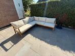 Houten Hoek Loungeset, Huis en Inrichting, Banken | Bankstellen, 250 tot 300 cm, Hoekbank, 75 tot 100 cm, Ophalen of Verzenden