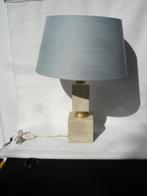 Twee Vintage travertin / koper tafellampen jaren 70 / 80, Ophalen of Verzenden, Gebruikt, Metaal, Minder dan 50 cm