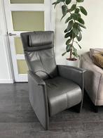 Prominent Relaxfauteuil Grijs Leer L Toscana Handmatig, Huis en Inrichting, Fauteuils, Ophalen of Verzenden, Zo goed als nieuw