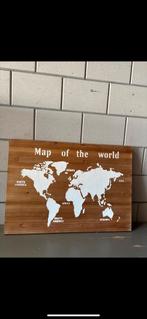 Houten Wereldkaart Decoratie, Ophalen, Zo goed als nieuw