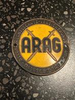 Mooi ARAG embleem Plaquette badge oldtimer., Ophalen of Verzenden, Gebruikt, Reclamebord