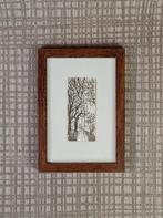 Drogenaald ets boswandeling in lijstje van 10x15 cm, Minder dan 50 cm, Oorspronkelijke maker, Nieuw, Ophalen of Verzenden