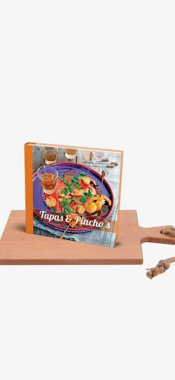 Tapas & Pinchos Kookboek + Houten Plank -NIEUW- beschikbaar voor biedingen