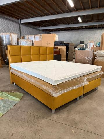 Boxspring 180x200 Velvet Oker Pocketveer Geveerde bak NIEUW beschikbaar voor biedingen