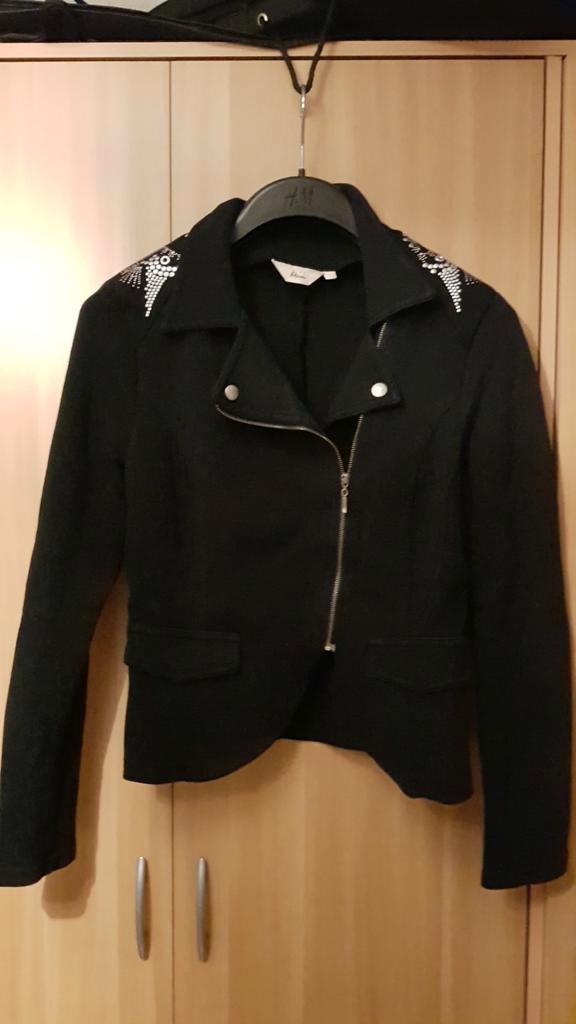 Stoer zwart jasje mt L!, Kleding | Dames, Jassen | Zomer, Zo goed als nieuw, Maat 42/44 (L), Zwart, Ophalen of Verzenden