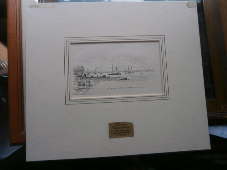 Mooie Losse gravure in passepartout als Nieuw, Antiek en Kunst, Kunst | Etsen en Gravures, Ophalen of Verzenden