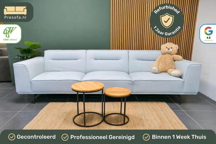 4 zits bank babyblauw Loods 5 [Refurbished], Huis en Inrichting, Banken | Bankstellen, Zo goed als nieuw, Rechte bank, Vierpersoons of meer