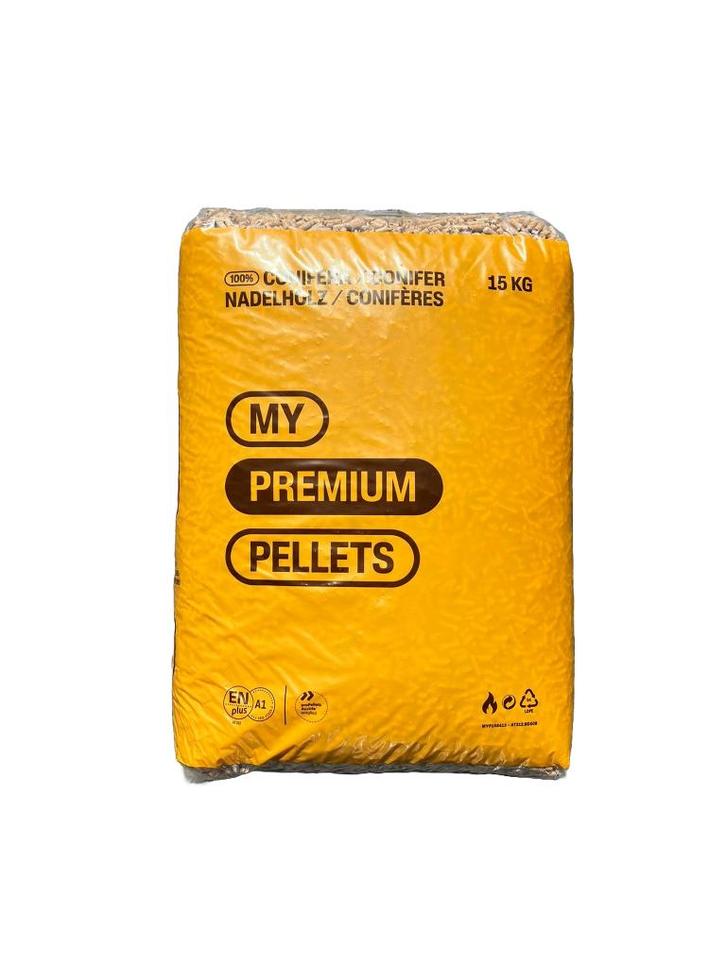 Houtpellets | My pellets | ENplus A1| vanaf €264,- Inc bez, Tuin en Terras, Haardhout, Blokken, Overige houtsoorten, Minder dan 3 m³
