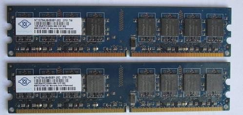 4x 1Gb ddr2 PC2-6400U-666 Kingston 666Mhz geheugen, Computers en Software, RAM geheugen, Desktop, DDR2, Ophalen of Verzenden
