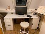 Wit bureau bestaand uit blad,  ladeblok en opbergmeubel Alex, Huis en Inrichting, Ophalen, Gebruikt, Bureau