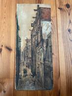 Uniek schilderij aan 2 kanten beschilderd; Dunselman 1921?, Antiek en Kunst, Ophalen of Verzenden