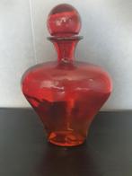 Stolpfles rood van glas zonder dop 28 cm hoog met dop 33 cm, Ophalen, Rood, Glas, Minder dan 50 cm