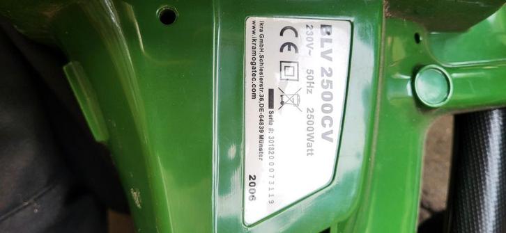 Ikra BLV 2500 CV Bladblazer/Zuiger, Tuin en Terras, Bladblazers, Gebruikt, Handgedragen, Elektrisch, Met opvangzak, Met versnipperfunctie