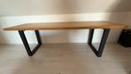 Houten bankje/sidetable met zwart onderstel, Huis en Inrichting, Tafels | Sidetables, Ophalen, 25 tot 50 cm, Rechthoekig, 100 tot 150 cm