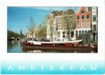 Ansichtkaart Amsterdam, gracht, woonboot, Ophalen of Verzenden, 1980 tot heden, Gelopen, Noord-Holland