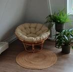 Rotan stoel Ø100 cm naturel/off-white stof, Huis en Inrichting, Stoelen, Ophalen, Wit, Nieuw, Eén