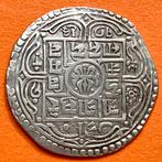 Nepal zilveren Mohar 1871 Sake Era, Postzegels en Munten, Munten | Azië, Ophalen of Verzenden