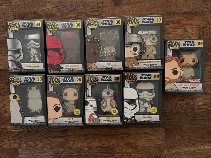 Star wars funko pins 9 stuks, Verzamelen, Poppetjes en Figuurtjes, Zo goed als nieuw, Ophalen of Verzenden